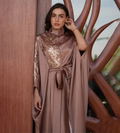 Gold crepe abaya