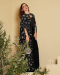 Velvet abaya embroidered with stars