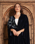 velvet abaya with a wide, flowing silhouette