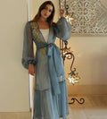 Hand embroidered organza abaya
